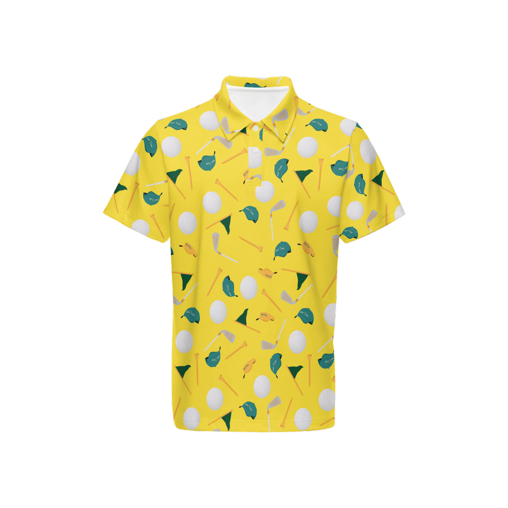 Mens Solid Short Sleeve Mens Performance Button Up Solid